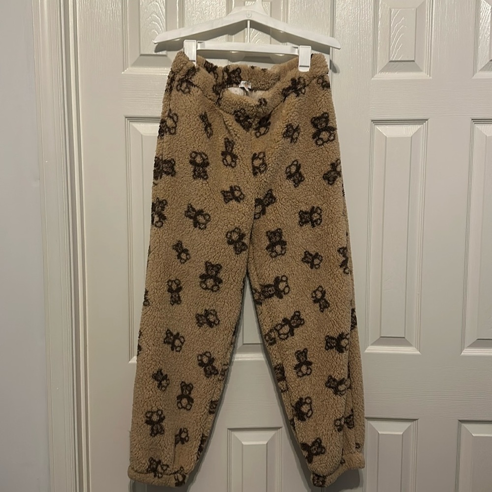 Cali 1850 fuzzy teddy bear lounge pants - Picture 1 of 1